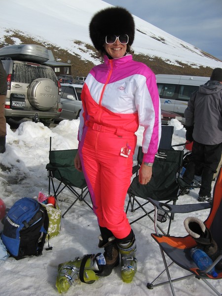 Susie Izard looking fab at Roundhill's '80s day (2009 photo)